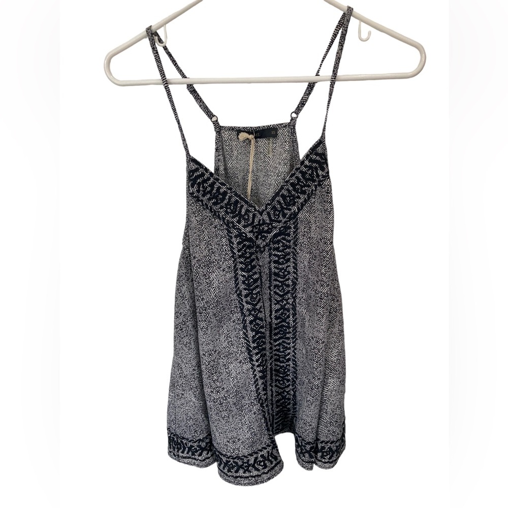 THML Embroidered Cami Tank Top‎ Black/White